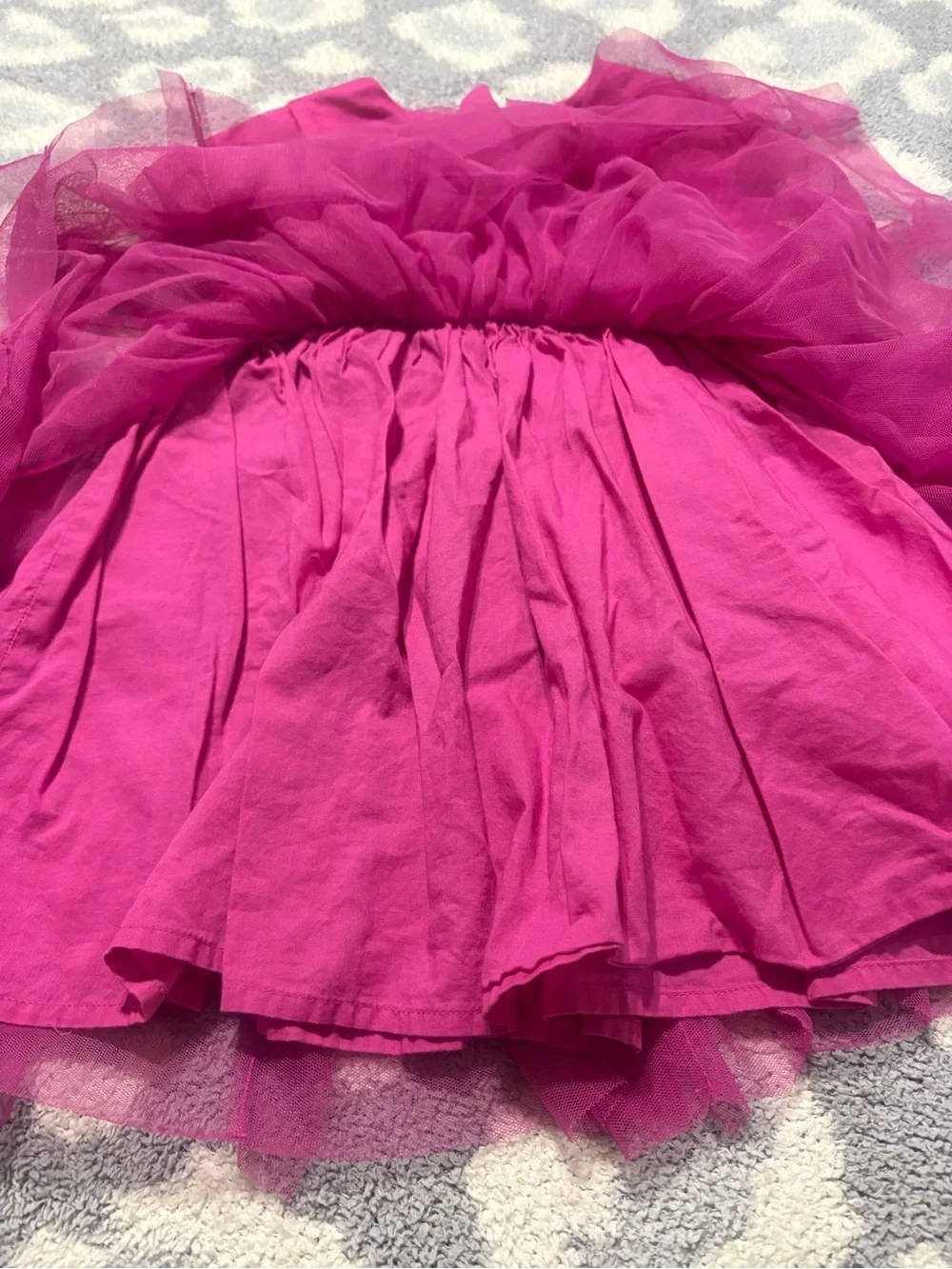 OshKosh B’Gosh Hot Pink Cotton Dress with Tulle Skirt 3T